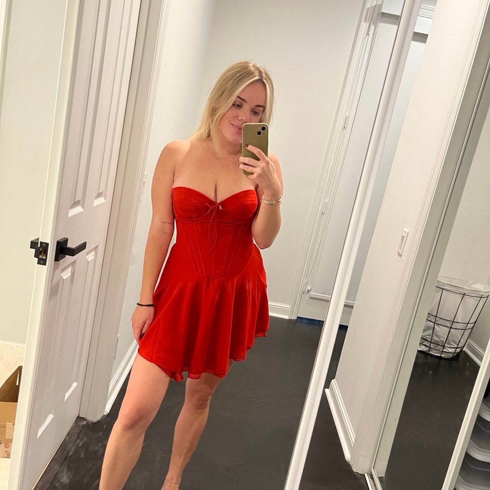 White Fox Boutique Red Strapless Dress